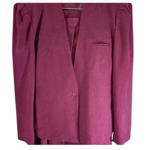 Career Guild Pink Wool Corporate Suit Set Plus Sz 18
